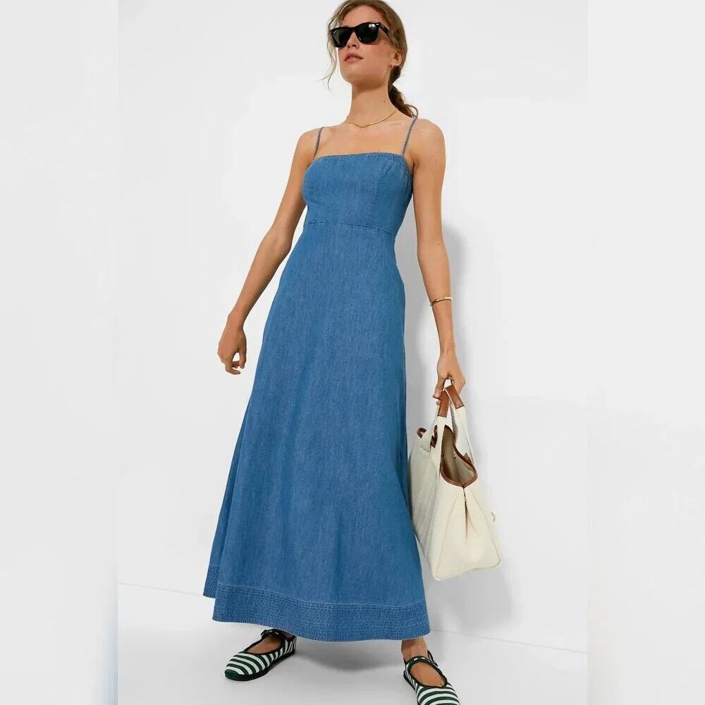 TUCKERNUCK Chambray Rhea Maxi Dress Size L Retail $198 Tuckernuck
